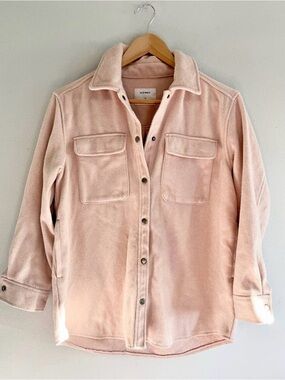 Old Navy Pink Bamboo Fleece Button-Up Shacket